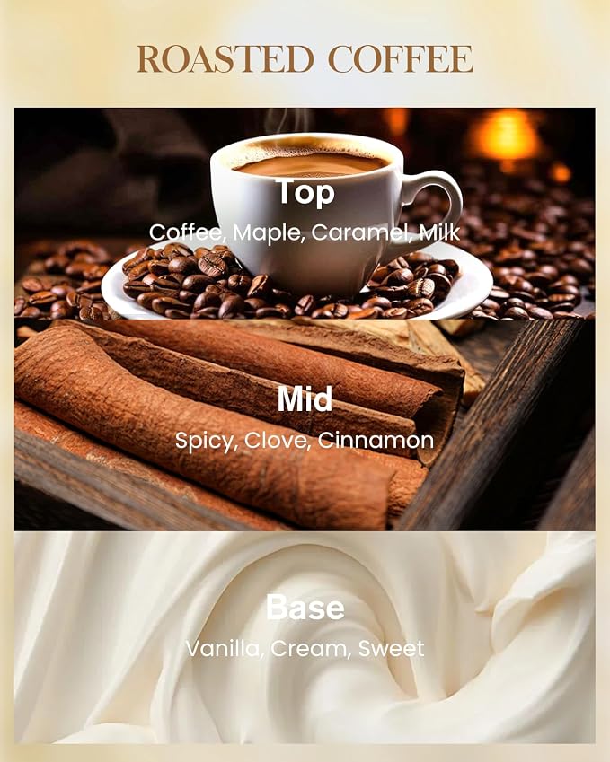 M&SENSE Roasted Coffee Soy Candle, 35oz 150H, Rich Café Aroma, Home Office Focus & Kitchen Scent, Gift