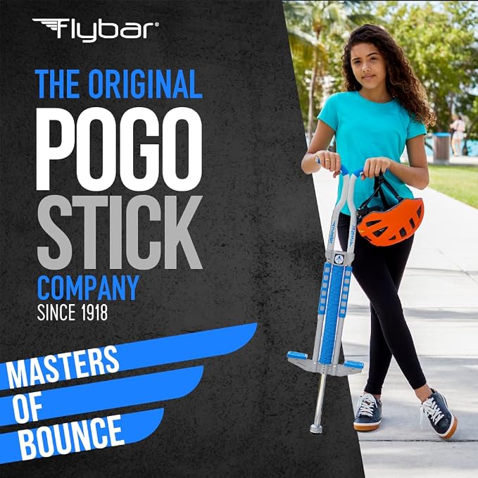 Flybar Master Pogo Stick for Kids Ages 9+, 80–160 lbs – Easy Grip Handles – Active Exercise Toy for Tweens & Teens – Outdoor Toy with Non-Slip Foot Pegs for Boys and Girls – No Assembly Needed