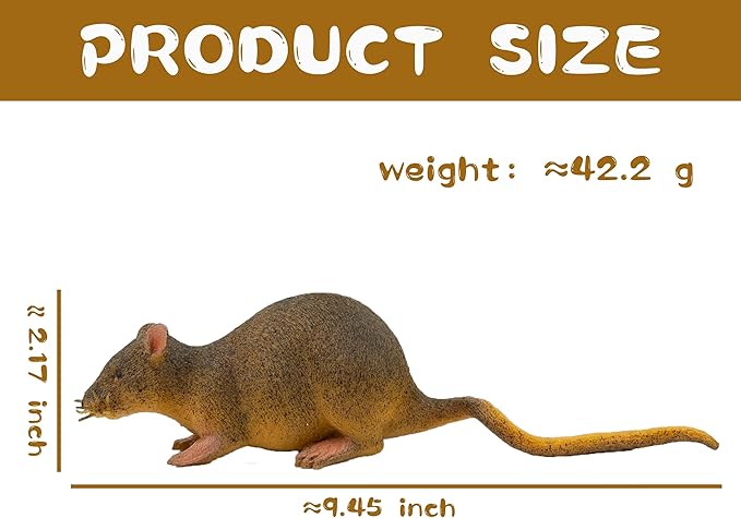 Reptile Toy with Mouse, Soft Rubber Squishy Toy, TPR Super Stretch Animal Toys for Kids, Perfect for Gifts, Party Favors, and School Projects (Mouse)