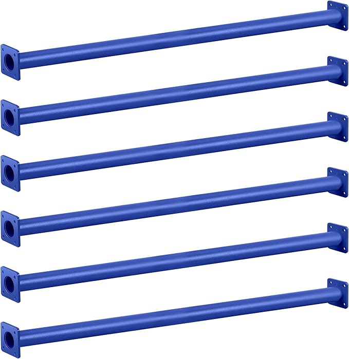 Barcaloo 30 Inch Monkey Bars for Backyard Playground Equipment & Treehouse Accessories - 6 Pack Blue Outdoor Monkey Bar Kit DIY Playground Handles for Kids Swing Set