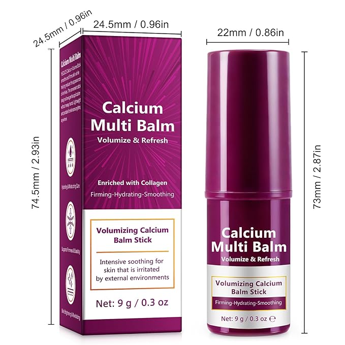 Calcium Multi Balm Stick - Korean Collagen Moisturizing Cream, Visibly Reduces Wrinkles & Firms Skin, All-in-One Face, Eye & Neck Care for Women & Men, 9g