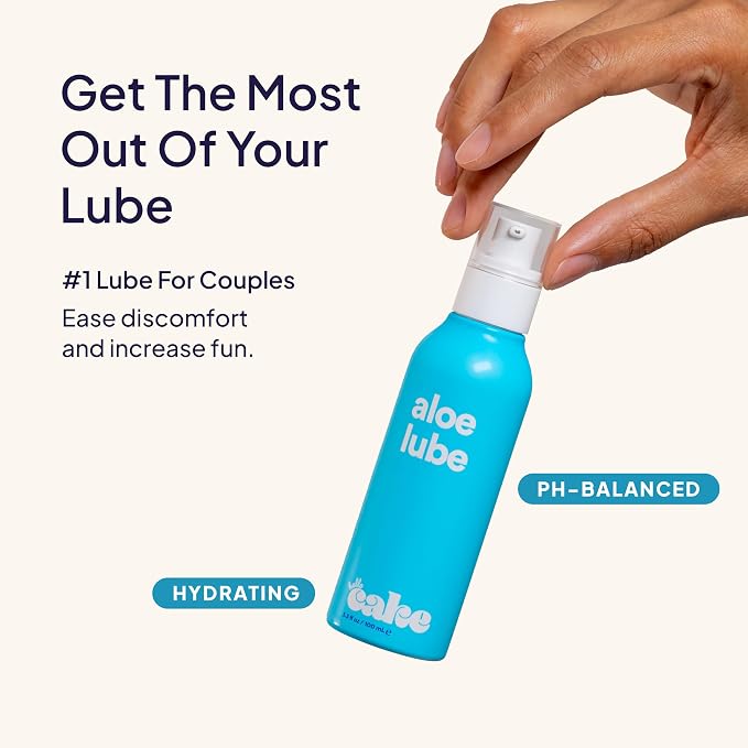 Hello Cake Aloe-Based Lube - Hypoallergenic, pH-Balanced Personal Lubricant – Hydrating, Moisturizing & Non-Sticky Glide for Men, Women, & Couples, 3.3 fl oz