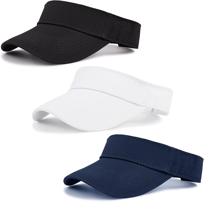 Zando 3.2" Structured Brim Visor Hats for Women, UPF 50+, Golf/Tennis | 3.2"Structured Brim Adds Sun Coverage, Steady View, Quick-dry Sweatband, Open-Top Ponytail Fit, Adjustable Fit & Lightweight