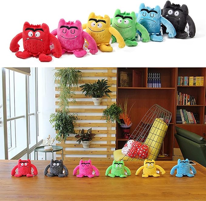 Color Monster Plush Toys, 5.9in Emotional Monster Plush Figure Education Toys (1 Set)