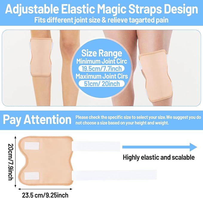 2 Pcs Castor Oil Pack Reusable Organic Castor Oil Pack Wrap Kit for Knees Legs Arms Adjustable Castors Oils Compress Pad, Anti-Oils Leak Design