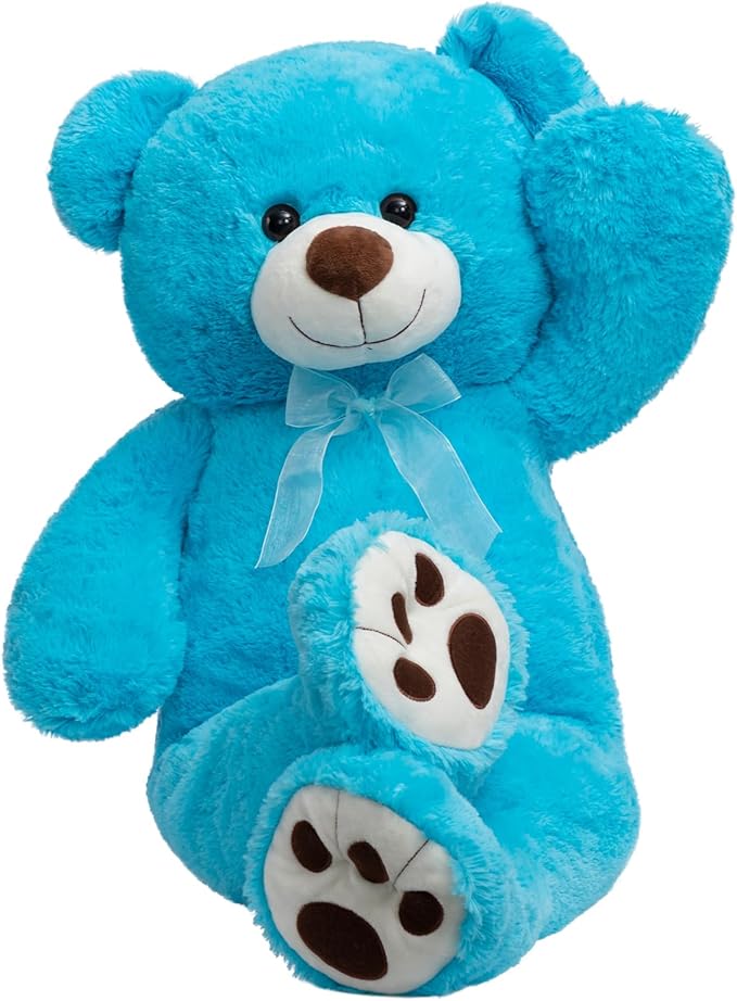 HollyHOME 3 ft Teddy Bear Stuffed Animal Big Teddy Bear Soft Plush Toy for Girlfriend Kids 36 inches Lake Blue