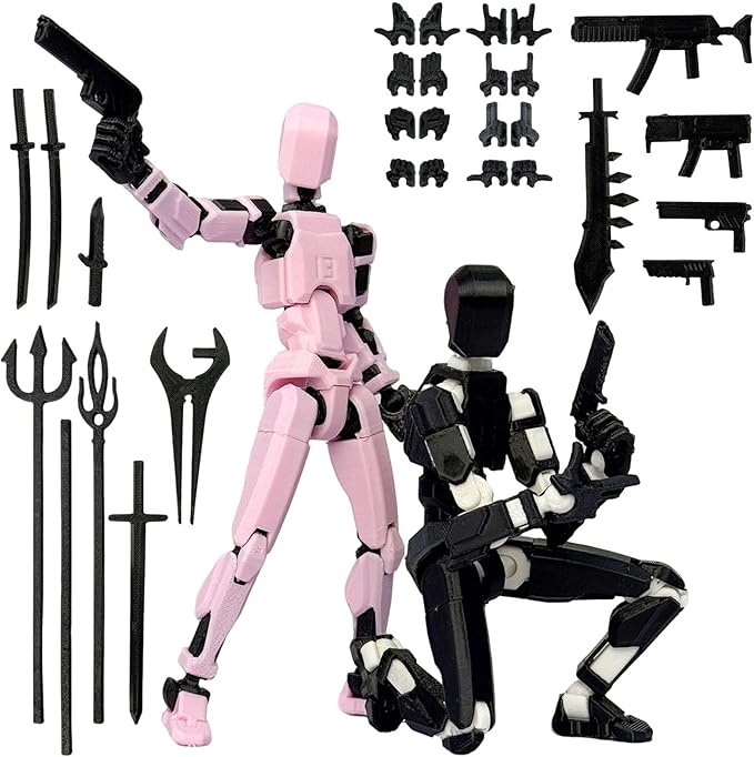 2PCS Assembly Completed T13 Action Figure,Multi-Jointed, Articulated T13 Desktop Decoration,Nova 13 Action Figures Desktop Decorations for Game Lovers Toy (Gray)