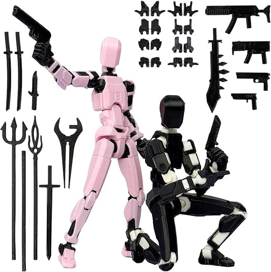 2PCS Assembly Completed T13 Action Figure,Multi-Jointed, Articulated T13 Desktop Decoration,Nova 13 Action Figures Desktop Decorations for Game Lovers Toy (Gray)