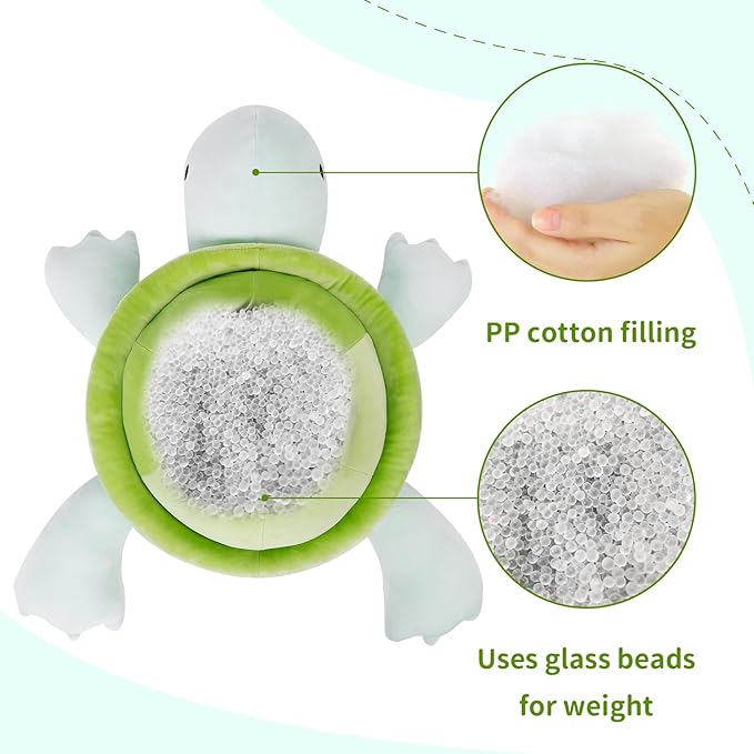 Turtle Weighted Plush, 22" 4.2 lbs Character Weighted Stuffed Animals Series, Cute Tortoise Plushie Dolls Throw Pillow Birthday Gifts for Children Kids
