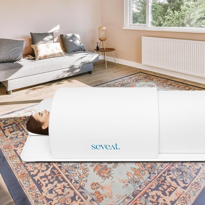 Portable Infrared Sauna Dome | 1300W Power | Near-Zero EMF | Full-Body Dry Sauna with Therapeutic Jade Stones | Home Wellness & Relaxation (White)