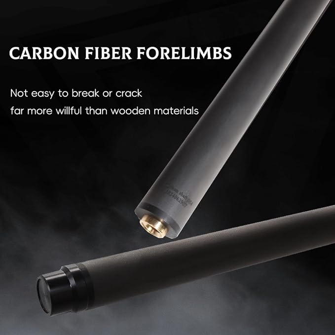 100% Carbon Fiber Shaft, Black Technology Shaft of Pool Cue Front Part for Billiard Play/Break/Snooker Cue Shaft with Foam- 737 mm,745mm,765mm