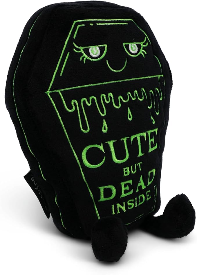 Rest in Plush Collectible – Spooky Cute Stuffed Toy, Soft Halloween Plushie for Collectors, Trick or Treat Gift, Fall Holiday Decoration - Cute But Dead Inside