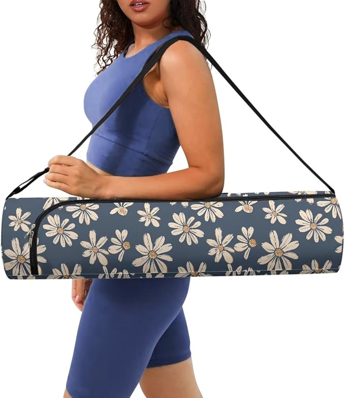 Yoga Mat Bag with Adjustable Shoulder Strap and Handle Zipper, 30in Wide x 6.3in Diameter for Yoga Mat Storage