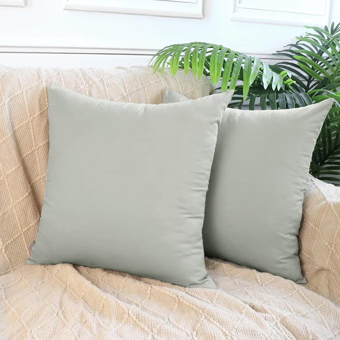 Thmyo 4-Pack 100% Cotton Comfortable Solid Decorative Throw Pillow Case Square Cushion Cover Pillowcase Sublimation Blank Pillow Covers DIY Throw Pillowcase for Sofa Bedroom(26x26 inch/ 66x66cm,Grey)