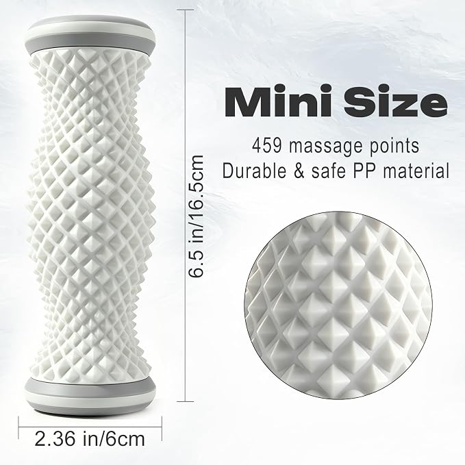 FREATECH Foot Massager Roller with 459 Spiky Massage Points, Durable PP Material, Plantar Fasciitis Relief, Deep Massage for Heel & Arch Pain, Reflexology Acupressure Tool for Muscle Relaxation