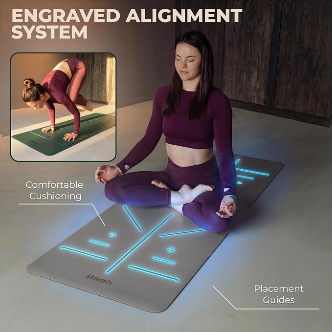STAASH Premium Yoga Set – PU & Natural Rubber Mat + Towel + Strap + Knee Pad – Non-Slip Grip, Eco-Friendly, Studio Quality