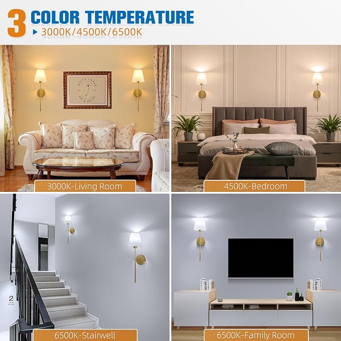 Battery Operated Wall Sconce Set of 2,Gold Rechargeable Wall Lights with 10400mAh Dimmable Bulbs and Remote,10 Colors Wireless Wall Lamps for Bedroom Living Room Hallway Decor