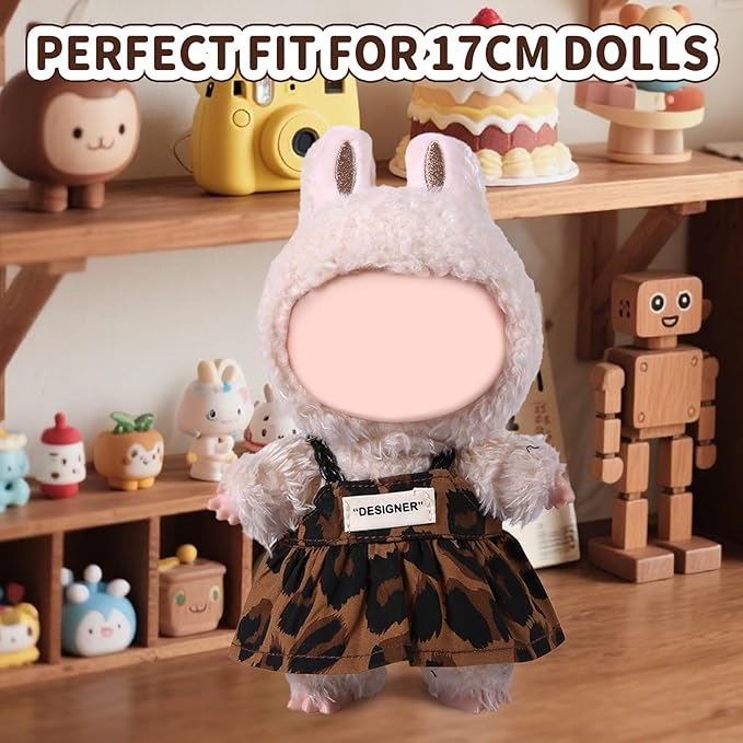 Coolcandy 17cm Doll Clothes, Fashionable Dolls Outfit with Accessories Suit, Stylish Adorable Dolls Clothes Set, Soft Fabric, Detailed Stitching(Doll Not Included)