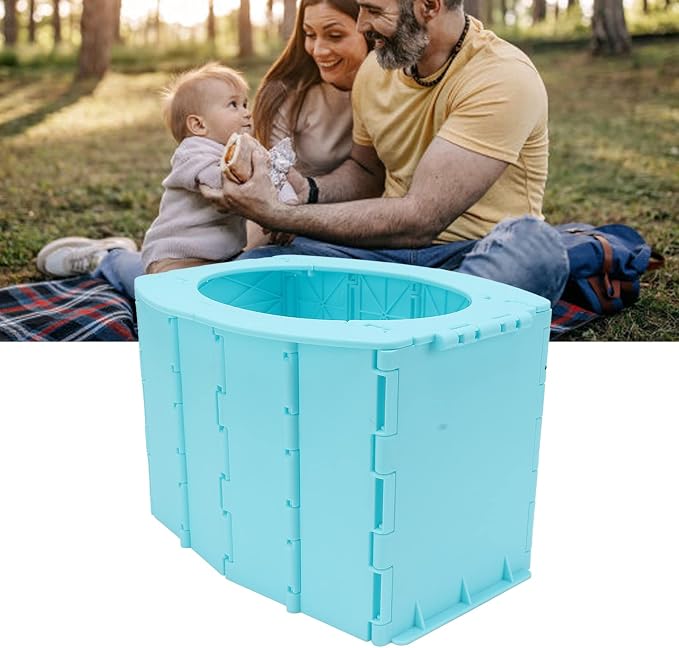 HERCHR Portable Potty, Foldable Toilet Child Travel Potty Kids Training Toilet Seat Emergency Toilet with Bags for Camping