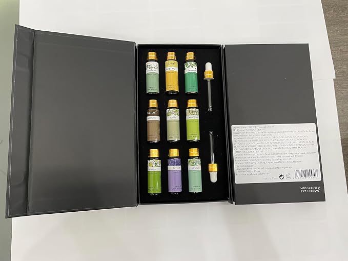 PHATOIL 9PCS Essential Oils Gift Set, 10ml/0.33fl.oz Scented Oils for Soap, Candle Making, Premium Quality Essential Oils for Diffuser, Humidifier, Massage