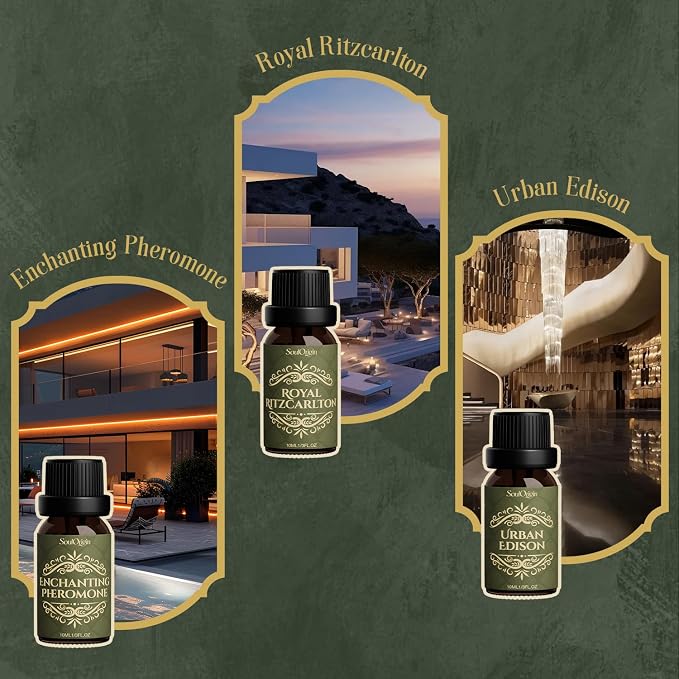 Soulorigin Hotel Diffuser Oils Gift Set, Hotel Collection Fragrance Oil, Luxury Scent Essential Oils Set for Diffuser Home, Inspired by The Four Season and More Scents, Gift for Women and Men