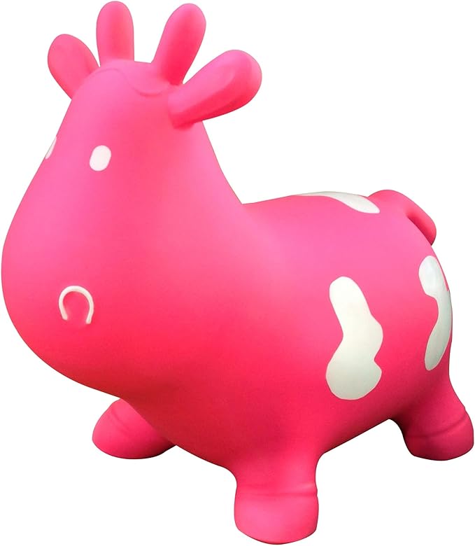 AppleRound Inflatable Ride-on Bouncy Animal Hopper – Horse, Cow or Unicorn – Kids Space Hopper Bouncer with Hand Pump – Jumping Toy for Indoor/Outdoor Play