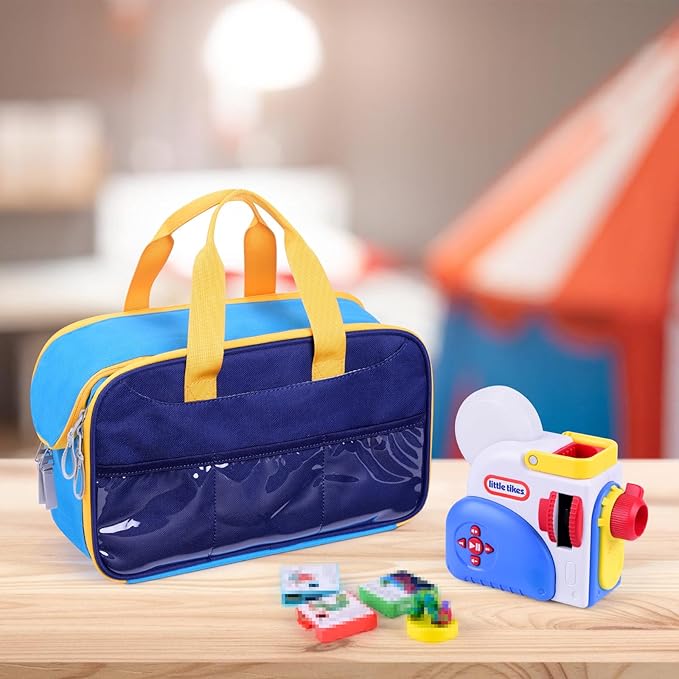 Carrying Case for Little Tikes Story Dream Machine Starter Set, Storage Bag for Story Books & Character Collection, with Handle Strap (Blue)