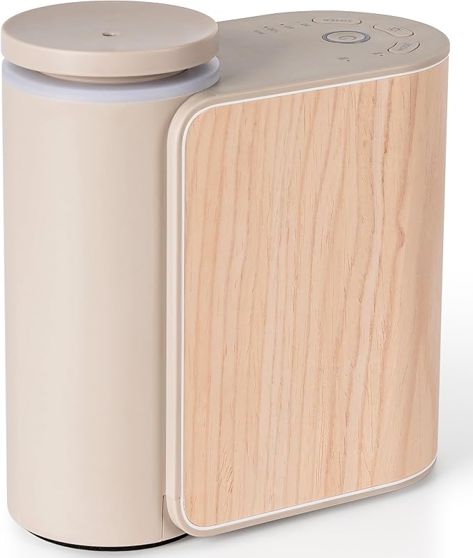 ZMARKRAFT® Waterless Essential Oil Diffuser with Solid Wood Cover | 3 Timers, 2 Mist Modes, Quiet, Portable, Waterless Fragrance, Two-Fluid Atomization