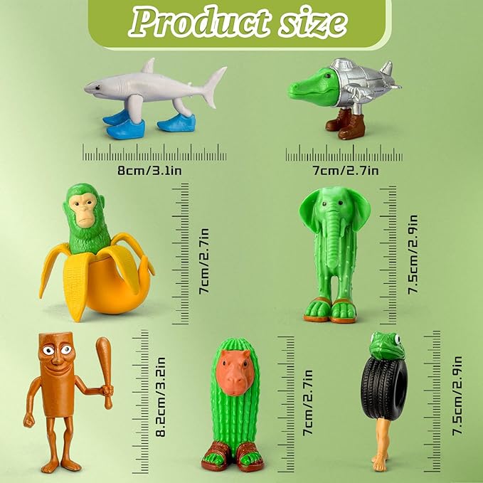 8Pcs Italian Brainrot Action Figures,Tralalero Travala Toy Set Tralalero Travala,Tung Tung Tung Sahur, Brr Brr Patapim - Brainrot fidget Toys,Decorations Gifts for Office Room Figurine Decor (16PCS-A)
