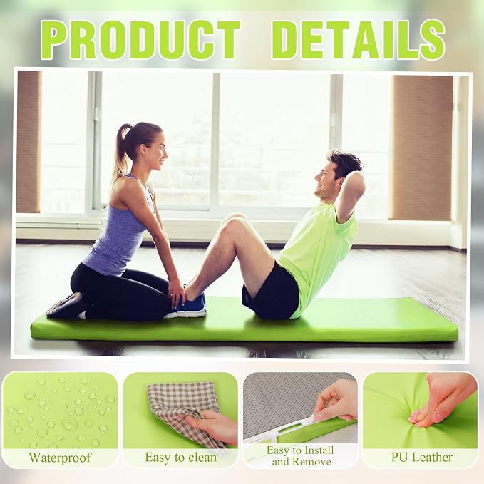 Lyrow 3 Inch Thick Yoga Mat, 72 x 24 Inch Cushioned Foam Floor Mat with Carry Strap, Non Slip PU Leather Workout Pad for Pilates, Stretching, Restorative Yoga and Home Gym