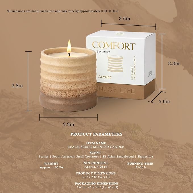Shangri-La Retreat Scented Soy Candle – Decorative Gradient Ceramic Jar Candle, Non Toxic Aromatherapy Candle, Long Lasting Candle Gifts for Women, Home Decor