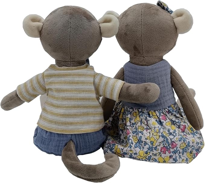 Monkey Stuffed Animals,15.7" Boy Monkey Plush with T-Shirt and Pants,Cute Stuffed Animal for Girls As Birthday, Easter,Christmas,Valentine's Day Gift
