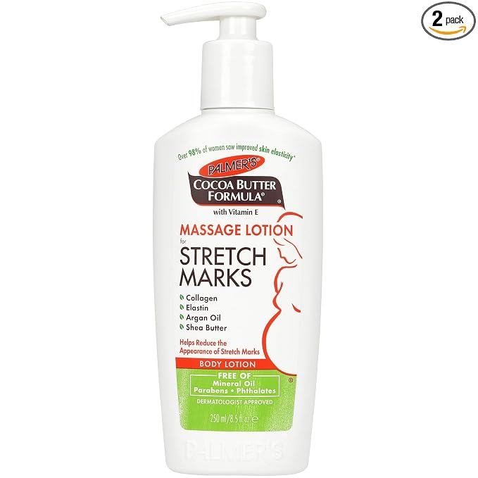 Palmer's Cocoa Butter Formula Massage Lotion For Stretch Marks with Vitamin E and Shea Butter Women Body Lotion, 8.5 Ounce (Pack of 2)