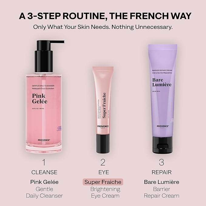 Provence Beauty Super Fraîche Brightening Eye Cream – Hyaluronic Acid & Cooling Metal Applicator – Anti-Aging Under-Eye Cream that Brightens, Tightens & Hydrates – 0.5 fl oz