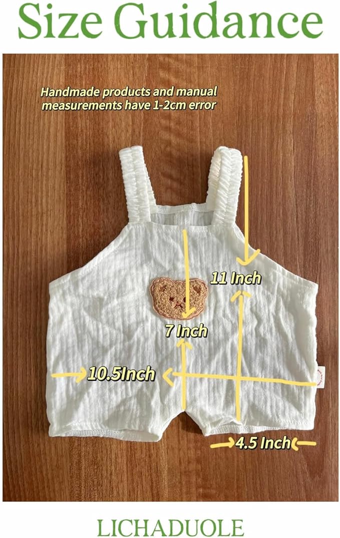18''/47-50cm Teddybear Clothes Plush Animal Overalls Bandana Set - Baby-Inspired Design for Premium 16.5''-18'' bumblybear Huge Bartholomew Bear(No Doll)