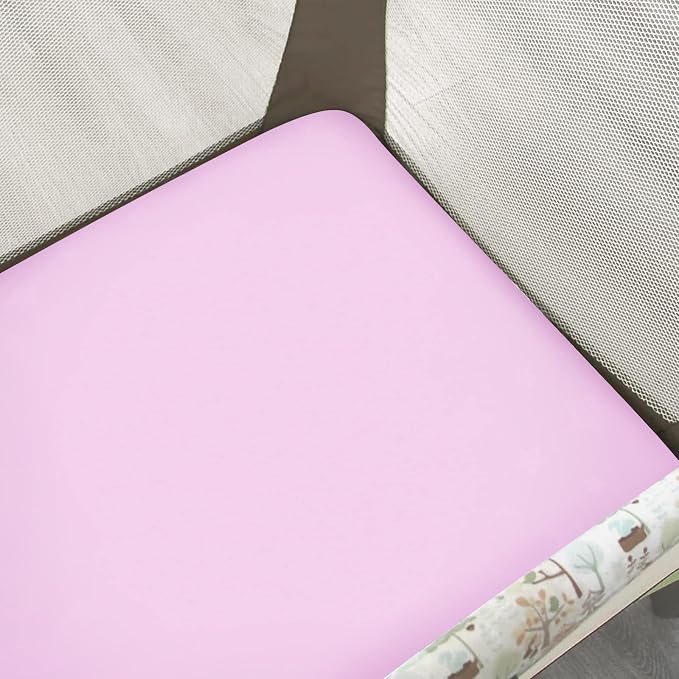 Pack and Play Sheets Girl, 2 Pack Mini Crib Sheets, Stretchy Playard Fitted Sheet, Compatible with Graco Pack n Play, Soft and Breathable Material, Floral