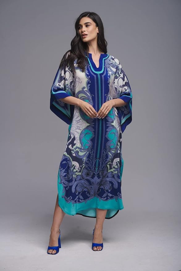 Venasha Womens Caftan Floral Print Kaftan Dress Short Sleeve Swimsuit Cover up Loungewear for Summer
