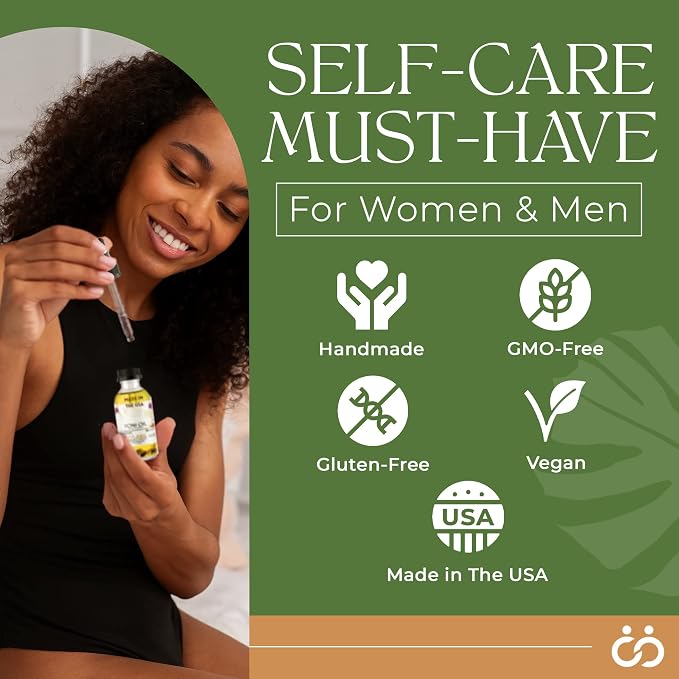 USA Made Yoni Oil, Restores pH Balance, Relieves Drynesss Mint Fresh Feminine Care Oil, Reduces Odor, All Natural, Herbal Yoni Blend Tea Tree, Mint, Lemongrass, Jasmine & Chamomile