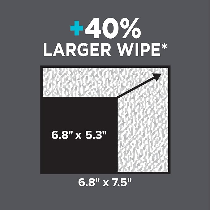 Amazon Basics Extra Large Flushable Wipes, Fragrance Free, pH Balanced, with Vitamin E & Aloe, 60 Count, 3-Pack