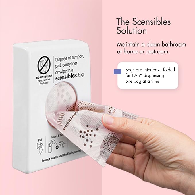 Scensibles Disposal Bags for Menstrual Care Products - (50 x 12) ct Refill Box - for Disposal of Tampons, Pads, Panty Liners, Hygiene Products
