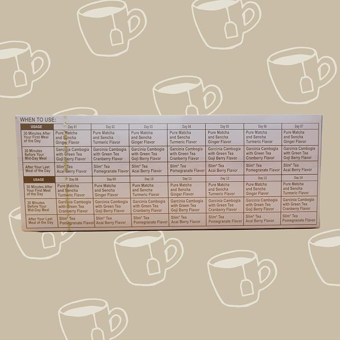HYLEYS 14 Day Weight Loss Tea – 42 Tea Bags – Garcinia Cambogia, Matcha Green Tea, Senna & Natural Flavors – Supports Weight Loss, Digestion & Metabolism