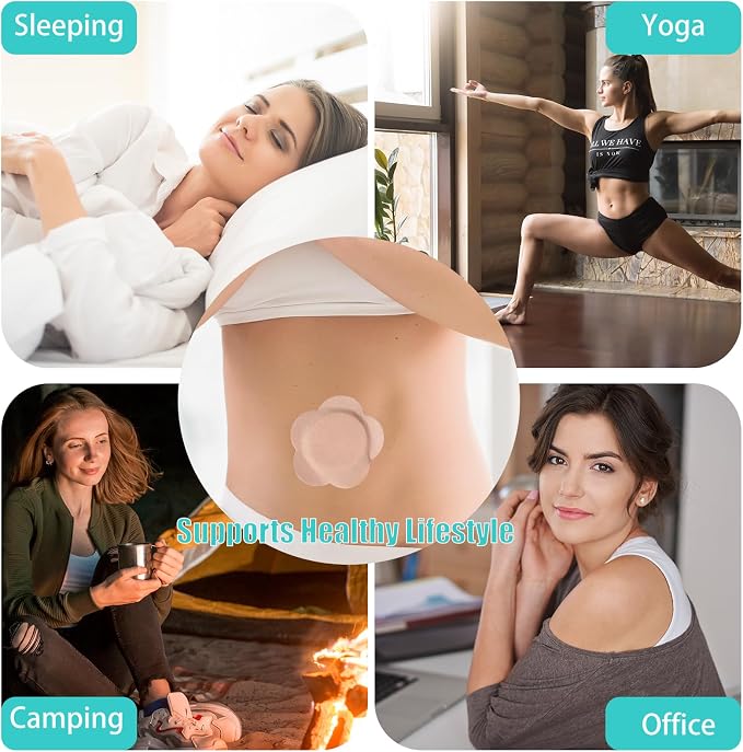 120PCS Disposable Castor Oil Belly Button Patch– Oil-Free, Self-Adhesive Cotton Core Wrap for Neck, Shoulders & Knees, No Wash, Anti-Seepage (Beige Flower)