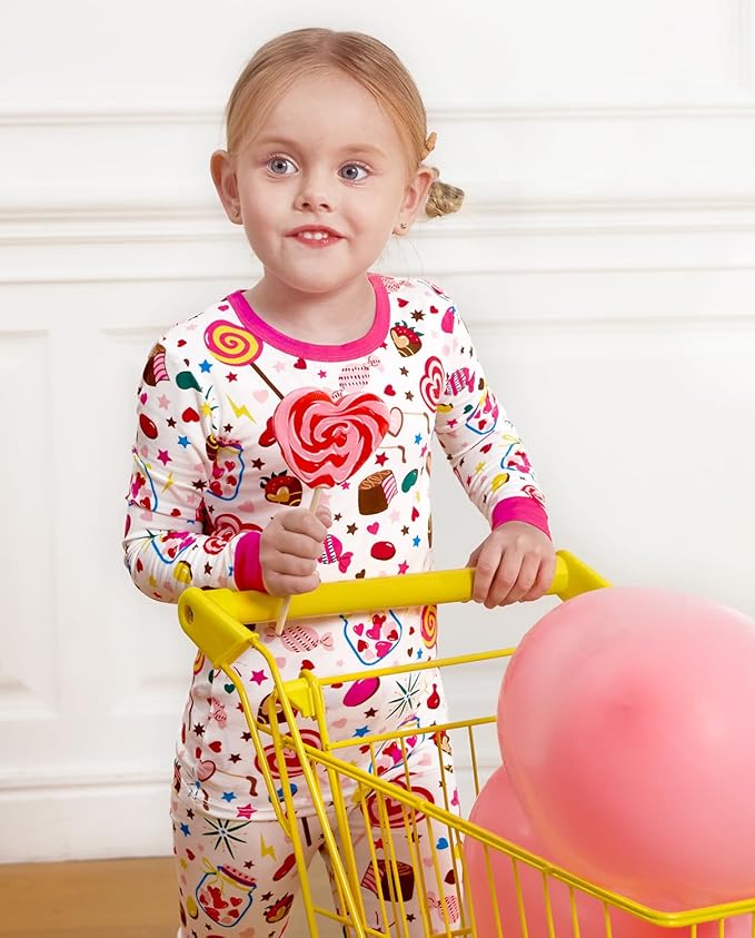 Bamboo Viscose Toddler Girls Kids Pajamas Unicorn Mermaid Pjs Long Sleeve Snug fit 12M-8Y 2pcs Soft Jammies