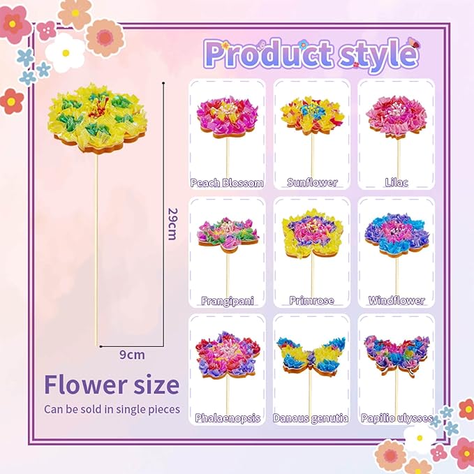 Britik Arts and Crafts for Kids Ages 8-12: Poke in Fun Art Kits for Girls, Poke Art Flower Bouquet Craft Kit, Fabric Arts for Kids DIY Flower Bouquet Kit Birthday Gift for Girls 8 9 10 11 12, Green