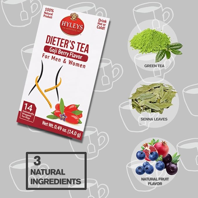 Hyleys Dieter's Tea with Goji Berry Flavor - 14 Tea Bags - Slimming Weight Loss Detox Cleanse Tea (24 Pack - 336 Tea Bags Total)