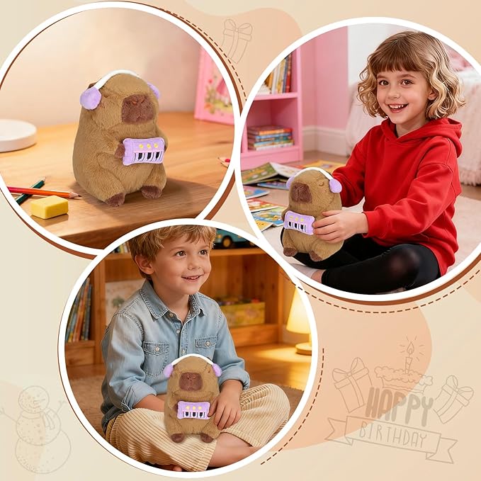 Cute Capybara Plush Toy, 8 Inch Capybara Stuffed Animal Kawaii Doll Pillow Gifts for Boys Girls