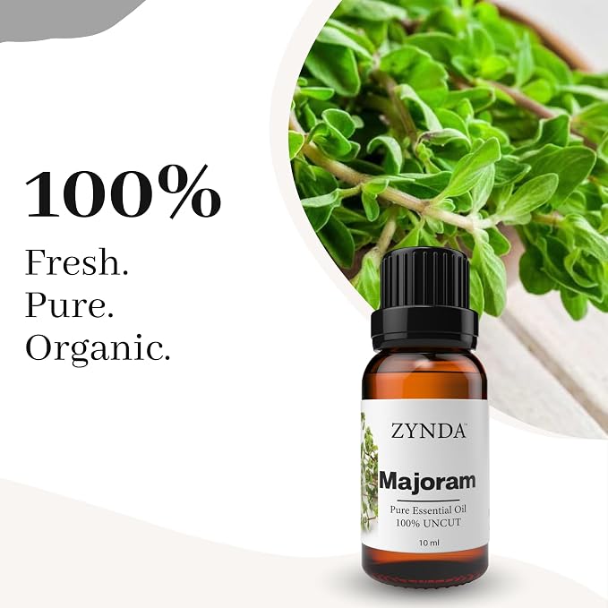 Marjoram Essential Oil – 100% Pure, Natural & Organic | Calming Aromatherapy Body Oil for Skin & Relaxation | Lab-Tested Uncut Essential Oils - 10ML