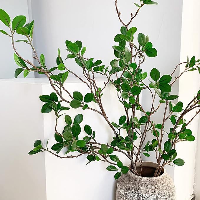 Melorca&Guilla Artificial Plants,6PCS 43.3" Green Faux Branches for Vase,Artificial Plants for Shop Garden Office Home Décor