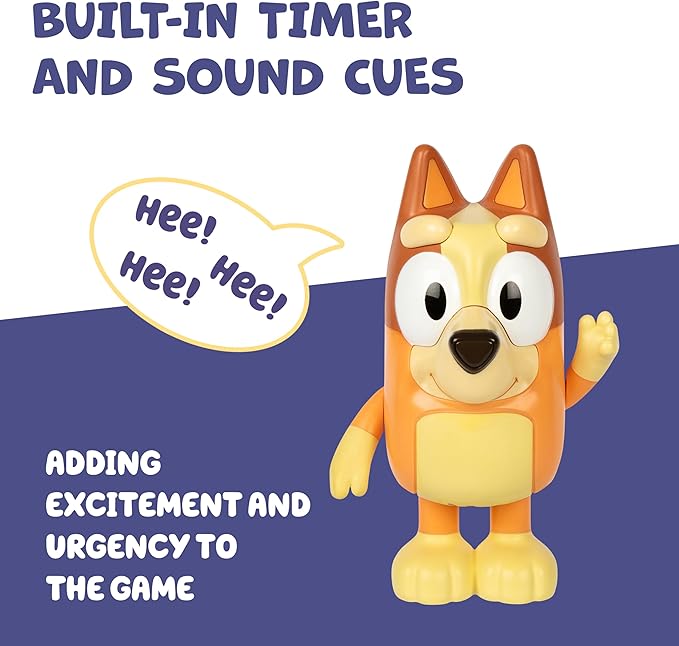 BLUEY Game Hide and Seek Electronic Bingo Figure, Articulated, Musical Kids Figurines with Dance Mode, Interactive Toddler Figurine Toys for Ages 3+