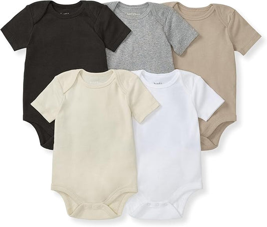 Burt's Bees Baby Bodysuits, Short Sleeve and Long Sleeve One-Pieces, 100% Organic Cotton